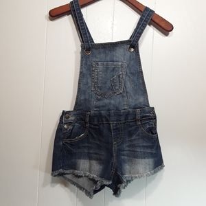 Hot kiss Ava style raw hem overall shorts size 5